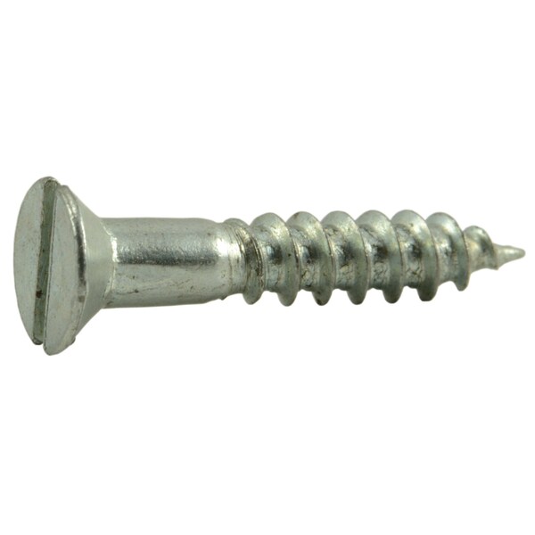 Midwest Fastener Wood Screw, #4, 5/8 in, Zinc Plated Steel Flat Head Slotted Drive, 60 PK 62045 - main